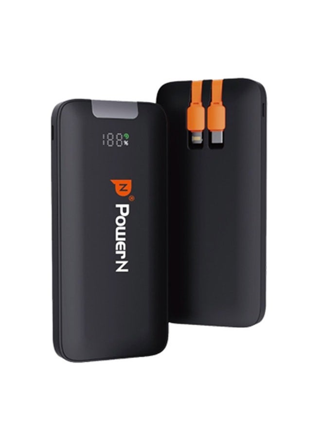 POWER N - PowerN Power Bank with a capacity of 10,000 mAh with Type-C and Lightning cables - PD/QC - Image 1