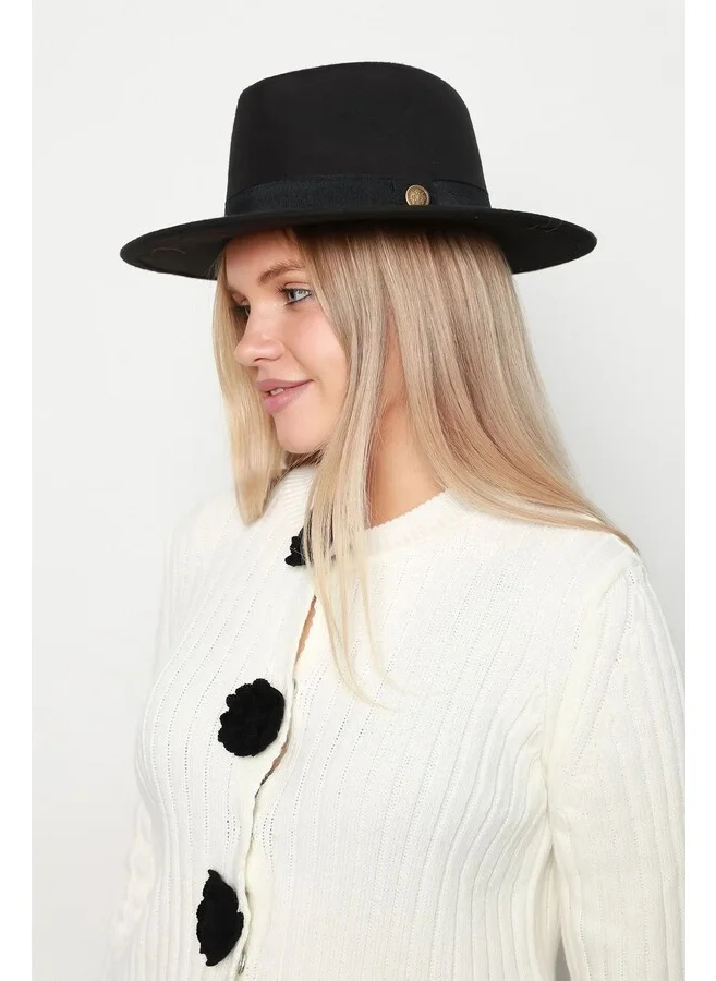 ريمسا Button Detailed Fedora Hat 1145 Black