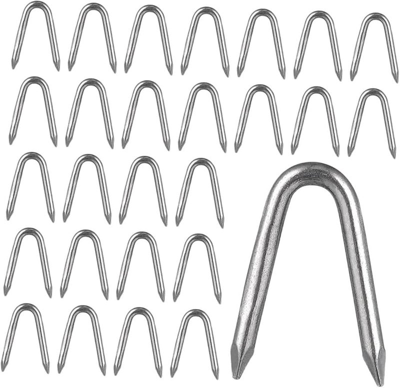 U Shaped Garden Fencing Nails 30Pcs Iron Wire Mesh Fasteners Stakes - Image 2