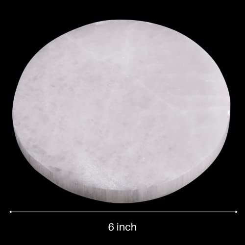 Wish Well Large Selenite Charging Plate – 6” Selenite Crystal Plate – Mined & Crafted in Morocco – Ideal for Cleansing Crystals & Healing Stones, Meditation, Reiki – Protection Crystals – Spiritual Gift & Decor - Image 5