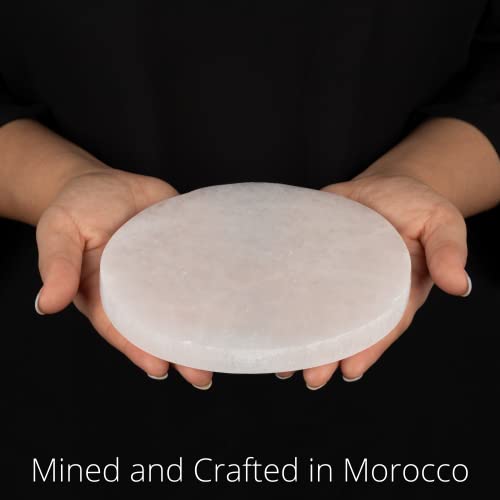Wish Well Large Selenite Charging Plate – 6” Selenite Crystal Plate – Mined & Crafted in Morocco – Ideal for Cleansing Crystals & Healing Stones, Meditation, Reiki – Protection Crystals – Spiritual Gift & Decor - Image 2