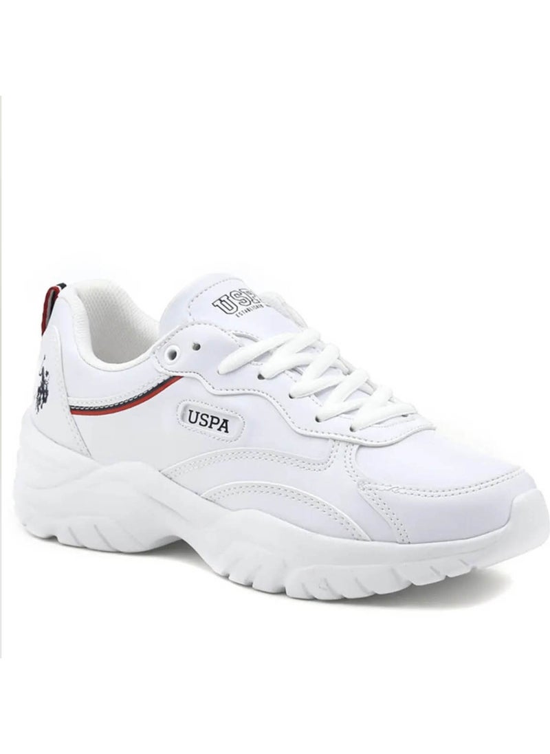 U.S. Polo Assn. بيز. بولو أسن. بيز. بولو أسن أحذية رياضية نسائية بيضاء ذات نعل عالٍ  - Image 1