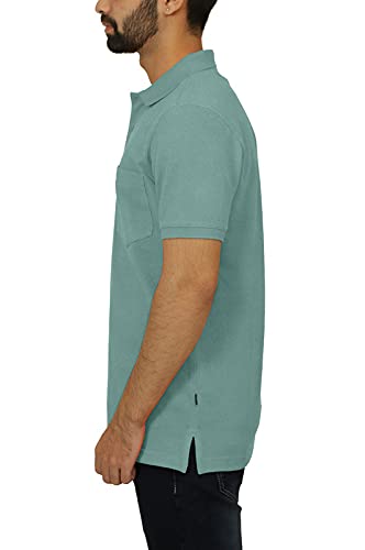 Celsius Men's Cotton Blend Half Sleeve Classic Solid Pique Polo With Pocket (3011C_Wasabi_2Xl) - Image 4
