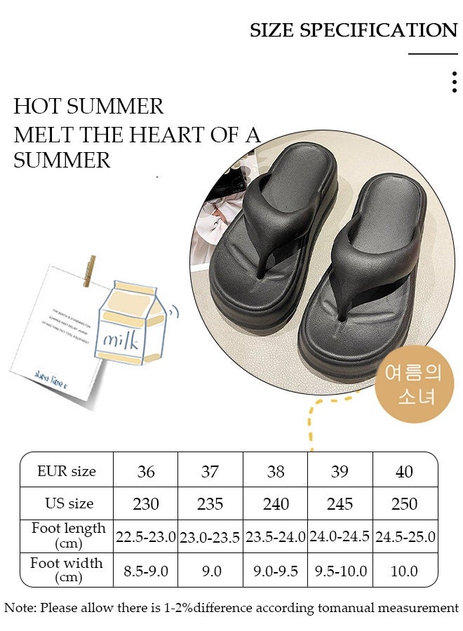 DUNISO Slippers for Women Non-slip Thick Sole Bath Slippers Soft Shower Slippers Open Toe Quick Drying Slide Sandal Beach Sandals Women's House Flip Flops for Indoor & Outdoor - Image 2