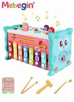 ميبيجين ألعاب الدق التعليمية ألعاب الصيد الحسية Xylophone Shape Sorter Busy Toy 8 in 1 Hexahedron متعددة الوظائف للأطفال الصغار Whack-a-Mole Activity Cube  - Image 2