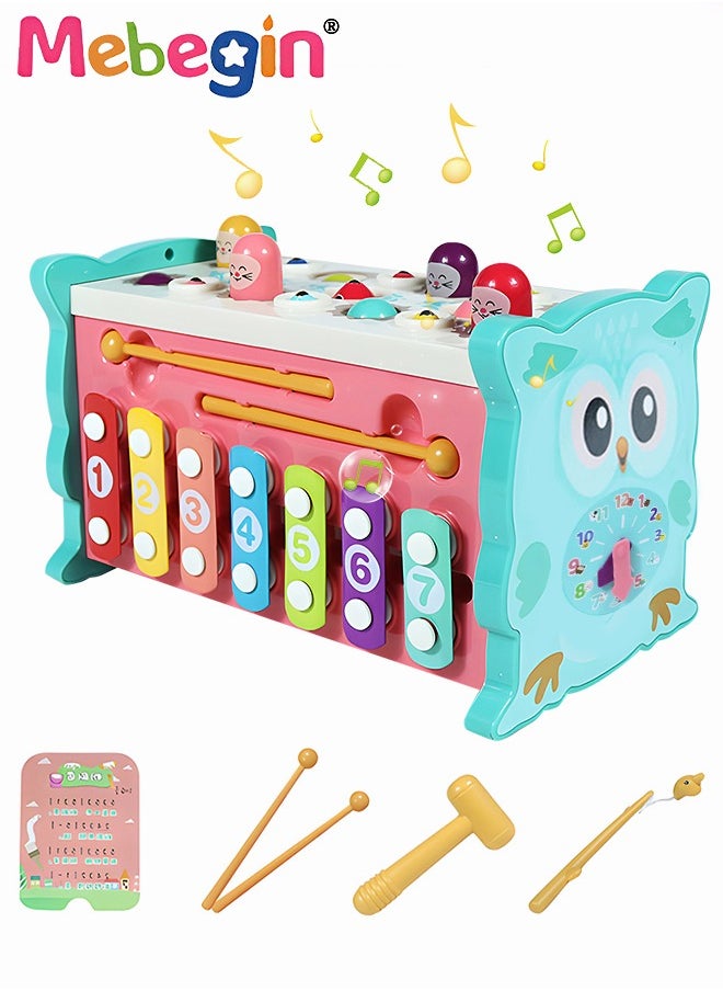 MEBEGIN 8 in 1 Montessori Toys for 1 Year Old, Boy Girl Baby Toys Hammer Pounding Toys, Toddler Toys Age 1-3 with Whack A Mole Fishing Game Xylophone Preschool Learning Toys Birthday Gift  - Image 2