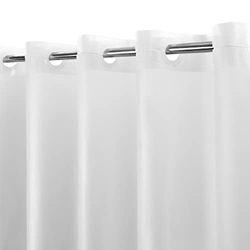 ABLUEN No Hook PEVA Shower Curtain or Liner - 8G Heavy Duty Frosted Bathroom Shower Curtain No Hooks Required, Waterproof Plastic & PVC Free, Standard Size 71 x 74, Frost - Image 1