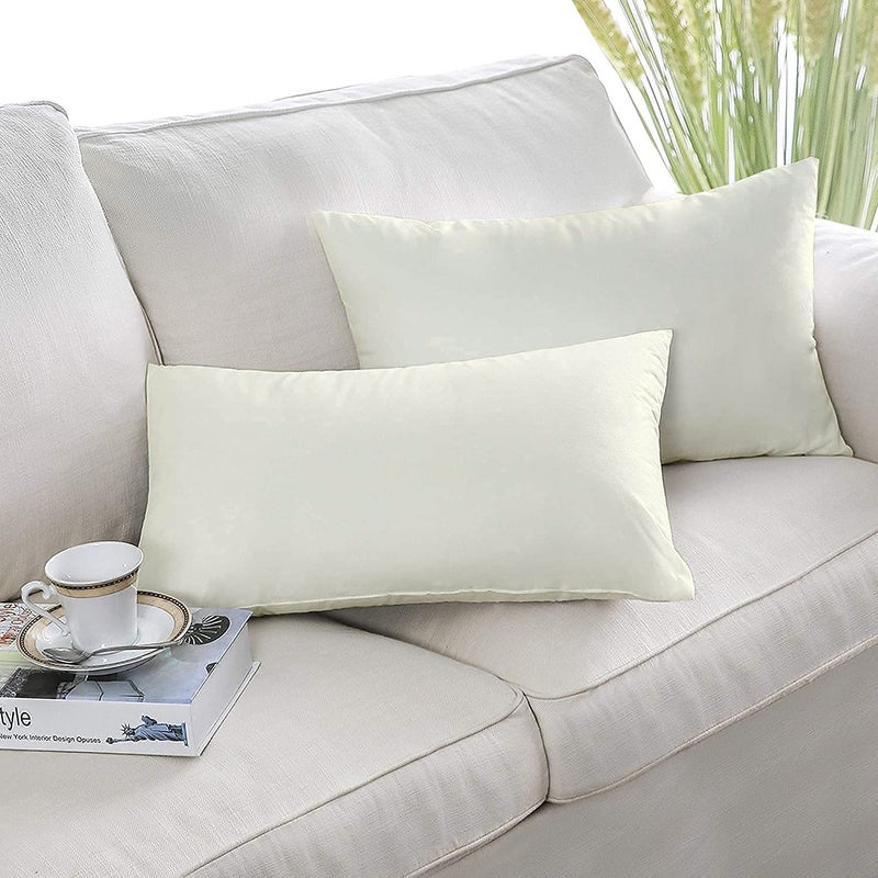 MAHAVEER COTTON Indore Cotton Micro Fiber Filled Ivory Plain Cotton Pillow Takiya Combo Set of 2 for Bed Room 17x27 Inch Size Pillow Set of 2 for Sleeping  - Image 2