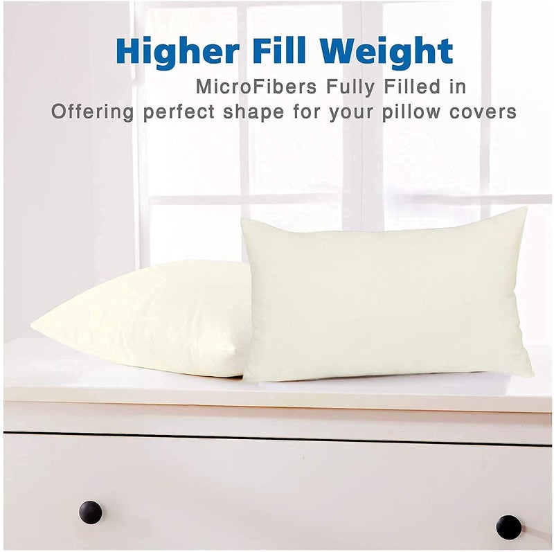 MAHAVEER COTTON Indore Cotton Micro Fiber Filled Ivory Plain Cotton Pillow Takiya Combo Set of 2 for Bed Room 17x27 Inch Size Pillow Set of 2 for Sleeping  - Image 3