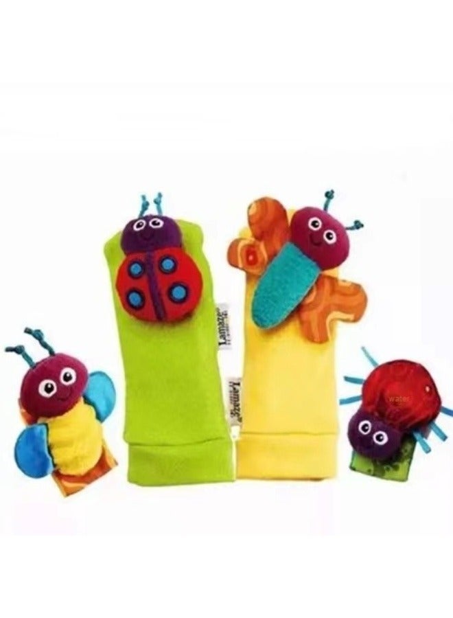 4 Piece Baby Rattles, Rattle Toys for Baby Wrist and Foot Rattles for Infants, Newborn Baby Socks Toys for Boys & GirlsToys for Infants - Image 1