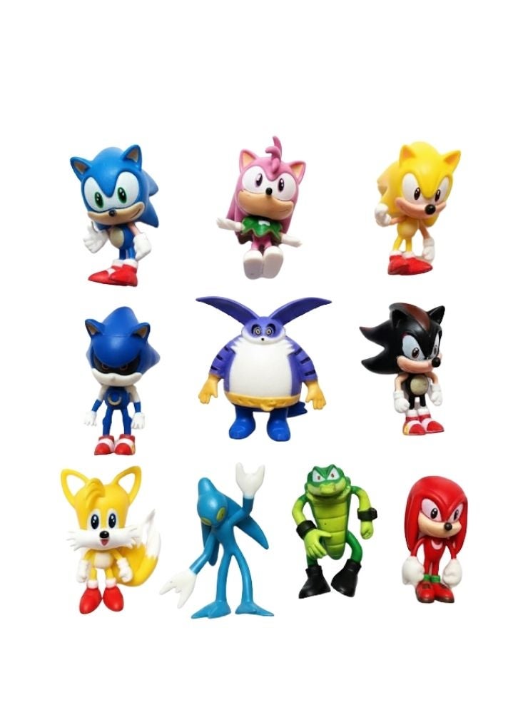 بريميم مجموعة مجسمات شخصيات سونيك القنفذ مع الأشرار والأبطال – مجموعة ألعاب عرض مميزة للأطفال - Image 1