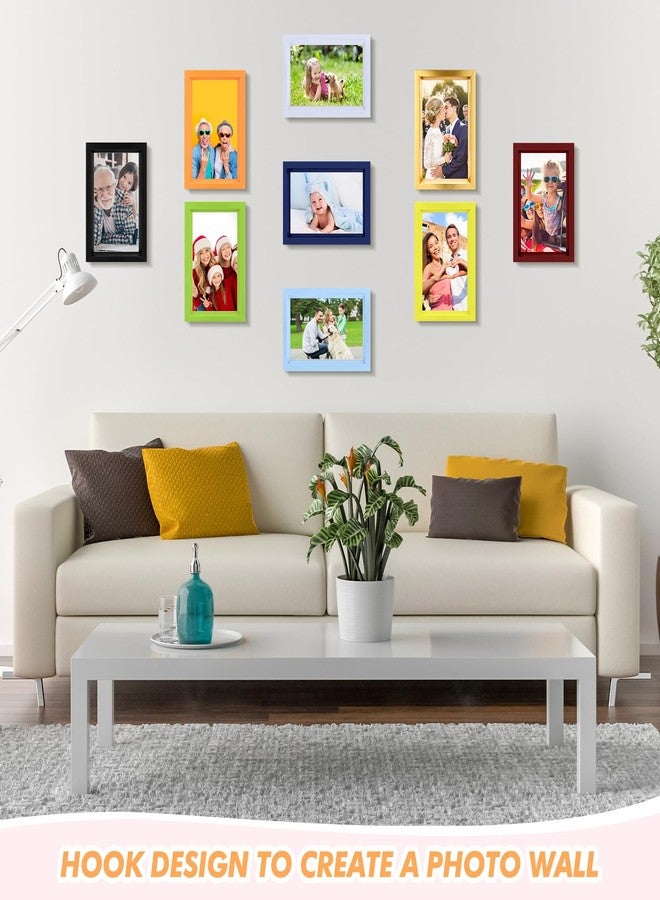 Leinuosen 24 Pcs Colorful Picture Frame Modern Rainbow Multi Colored Small Wall and Tabletop Picture Frames for Wedding Home Office Horizontal Vertical Display, 12 Colors(4 x 6 Inch) - Image 5