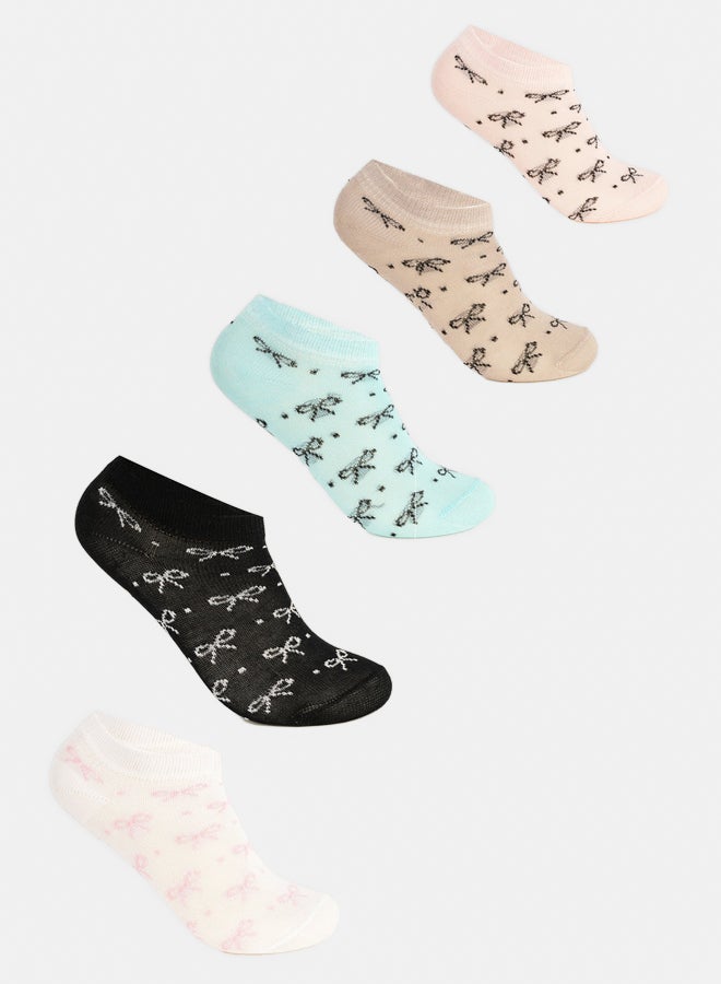 Carina Girly Bow Socks - 5 Pairs - Image 1