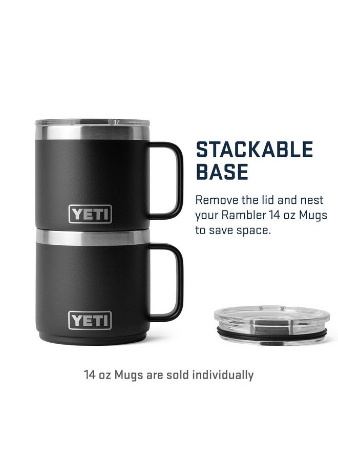 YETI Rambler 14 oz Stackable Mug, Vacuum Insulated, Stainless Steel with MagSlider Lid, Black - Image 2