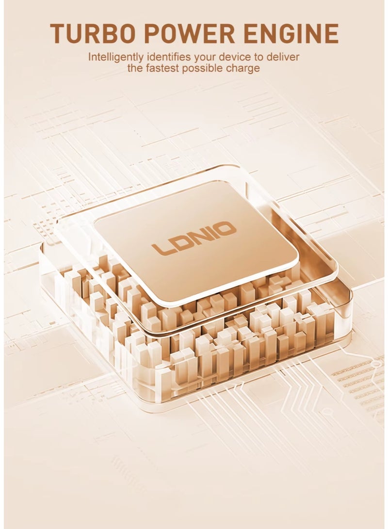 LDNIO SC4408C 2500W 4 SOCKETS with 2 USB Ports and 2 TYPE-C PD PORT, DESKTOP EXTENSION HOME CHARGER with 2M EU POWER CORD - Image 4
