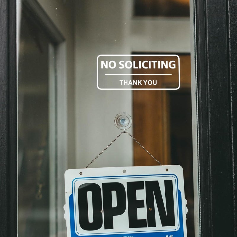 SnailGo No Soliciting Sign for House Business Sign 3x7 Inch for Front Door Window Sticker Home Office Waterproof UV Proof Vinyl Transparent Decal 5 Pack - Image 5