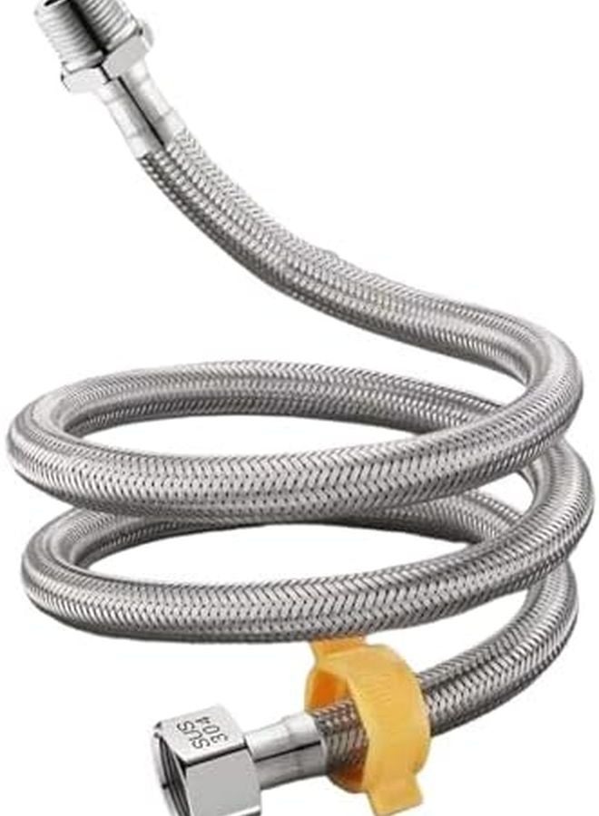 Flexible 4 Point Threaded Water Heater Hose Extended Inlet Pipe 300CM Long Connection Hose - Image 1