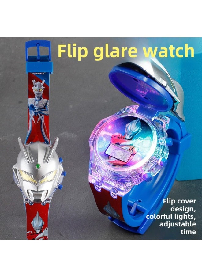 Generic - Gold Sailor Galaxy Ultraman Luminous Watch Flash Children's Watch Toy Watch Ultraman Watch For Men And Women-Color:Cyro Convex Man ]-Specifications:opp Bag - Image 1