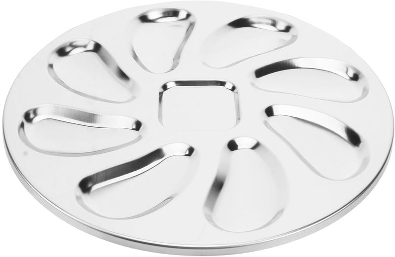 Stainless Steel Oyster Serving Pan with Slots, 230x230x15mm Seafood Grilling Tray for Restaurant and Home Use - Image 1