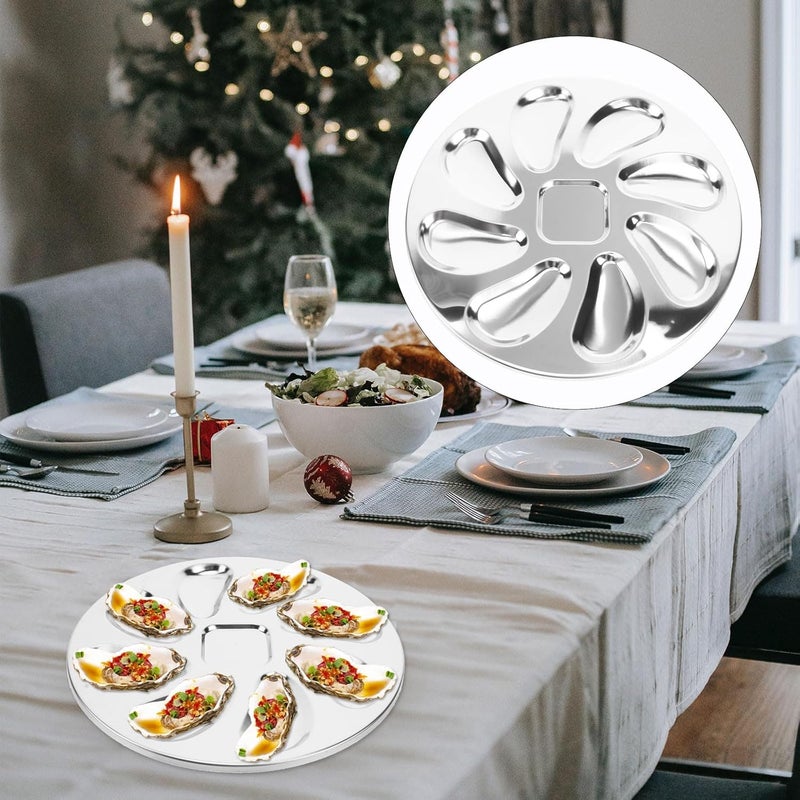 Stainless Steel Oyster Serving Pan with Slots, 230x230x15mm Seafood Grilling Tray for Restaurant and Home Use - Image 4
