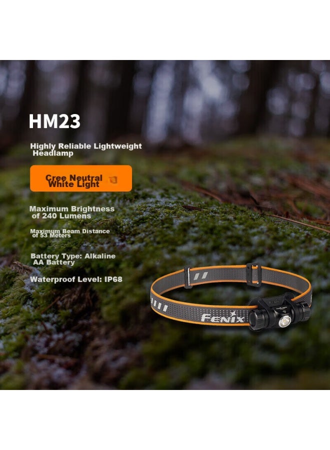 fenix مصباح رأس Hm23، ضوء صيد ليلي، مصباح رأس خفيف الوزن مصنوع بالكامل من المعدن، ضوء صيد على الشاطئ، مصباح رأس للجري الليلي - Image 4