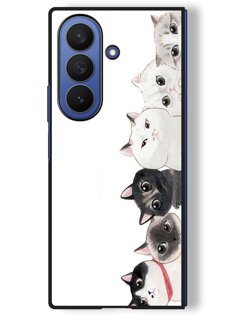 Theodor Case Compatible with Samsung Galaxy Z Fold 7 - 8 Inch Protection Shockproof Bumper Cover Cute Cats - Image 1