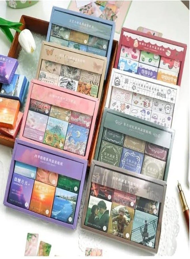 Touchcart 300-Piece Premium Aesthetic Sticker Set Romantic Oil Paintings, Master Artworks & Seasonal Themes Stickers for Scrapbooking, Journaling, Card-Making & DIY Projects (S+M+R Sticker) - Image 2