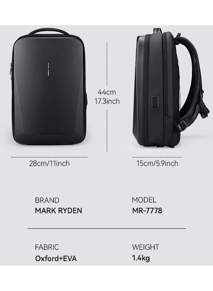 Mark Ryden MR-7778 Laptop Backpack for Men Fits 17.3 Inch with USB Charging Port, Water-Resistant EVA Oxford Travel Bag, Anti-Theft Pocket – Future Series - Image 3
