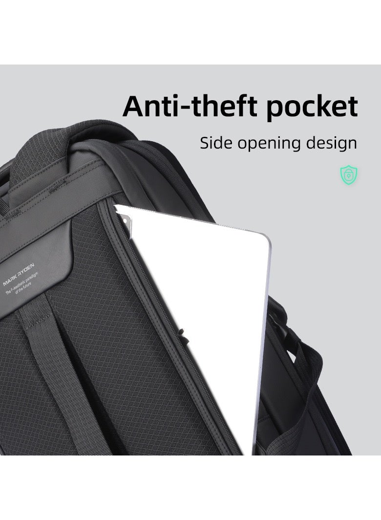 Mark Ryden MR-7778 Laptop Backpack for Men Fits 17.3 Inch with USB Charging Port, Water-Resistant EVA Oxford Travel Bag, Anti-Theft Pocket – Future Series - Image 5