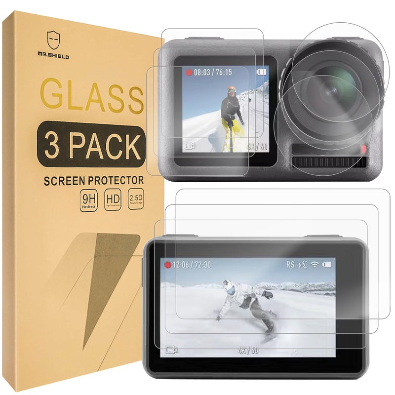 Mr Shield Mr.Shield [3-PACK] Screen Protector For DJI OSMO Action 3 Camera [Tempered Glass] Screen Protector [0.3mm Ultra Thin 9H Hardness 2.5D Round Edge] - Image 1