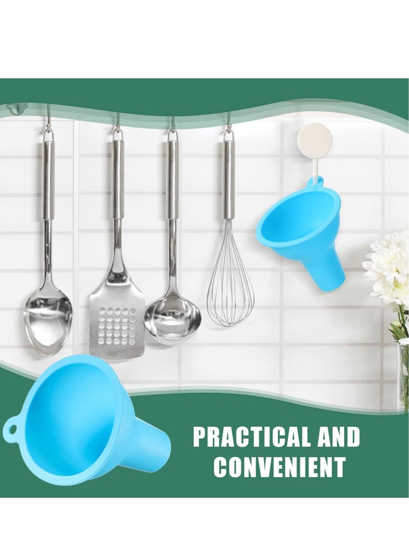 KASTWAVE قُمع سيليكون، 4 قطع قُمع ذو فم واسع، قُمع مرن للتوابل، قُمع صلصة، مجموعة قُمُع تعليب للمنزل والمطعم والمطبخ، زجاجات عصر، برطمانات، علب، 8 × 2.5 سم (4 ألوان) - Image 2