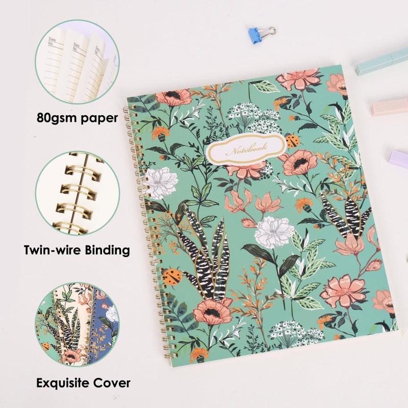 LABUK 3 Pack Spiral Notebook Journal for Women College Ruled Notebook 120 Pages A4 Aesthetic Journaling Notebooks for Work School Office Home, 8.5 x 11 Inches Notebooks for Valentine Gifts - Image 3