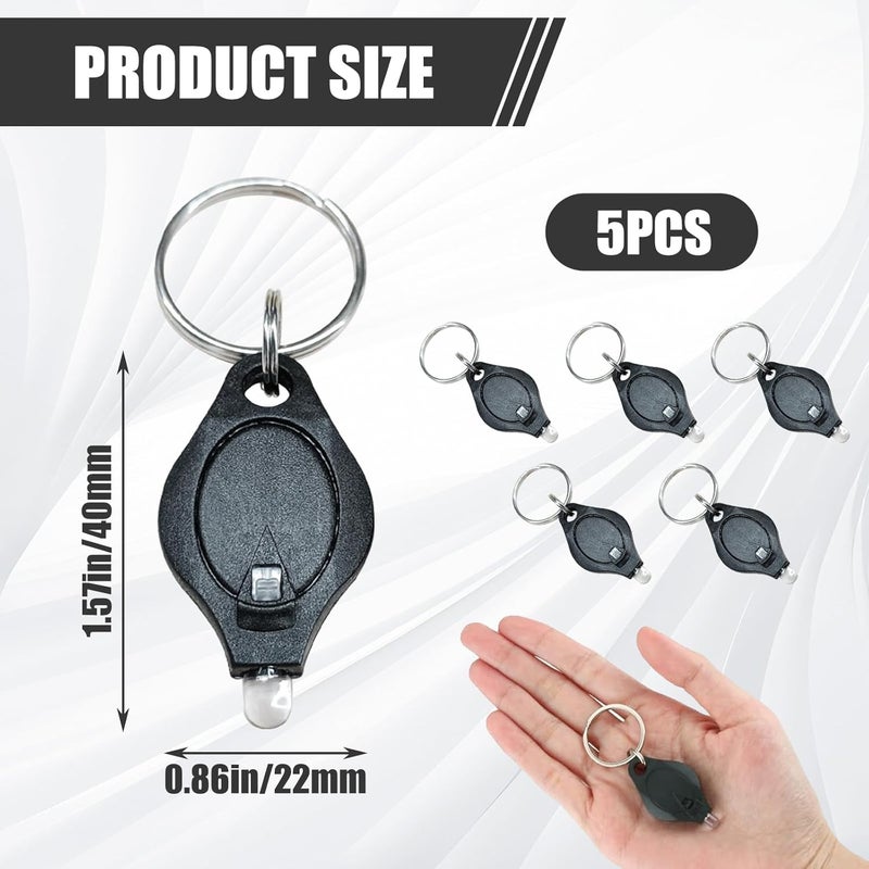 WSHuayee 5 PCS Mini Keyring Torches - Portable LED Flashlight Keychain for Outdoor Use - Image 2