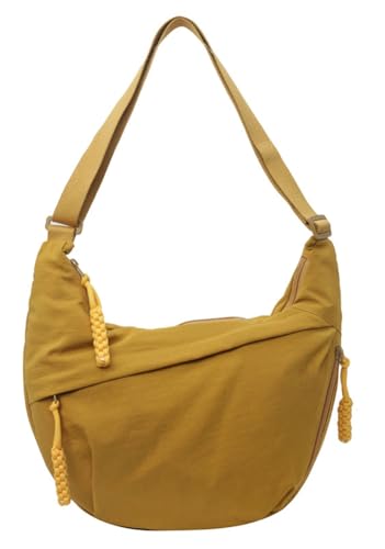 Rungion Hobo Bag for Women Men Crescent Shoulder Bag Retro Nylon Canvas Crossbody Bag Slouchy Corduroy Dumpling Bag Purse - Image 1
