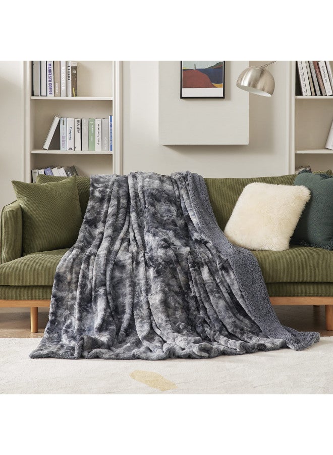 Bedsure Bedsure Fuzzy Blanket Twin Size - Grey, Soft and Comfy Sherpa, Plush and Furry Faux Fur, Reversible Twin Blankets for Couch, Sofa and Bed, 60x80 Inches  - Image 4