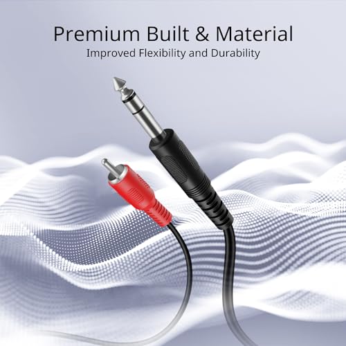 TNP Products TNP Premium 6 Ft 1/4 Inch (6.35mm) TRS to Dual RCA Y Splitter, Balanced TRS Cable, 1/4 Inch to RCA Adapter, Red and White - Image 3