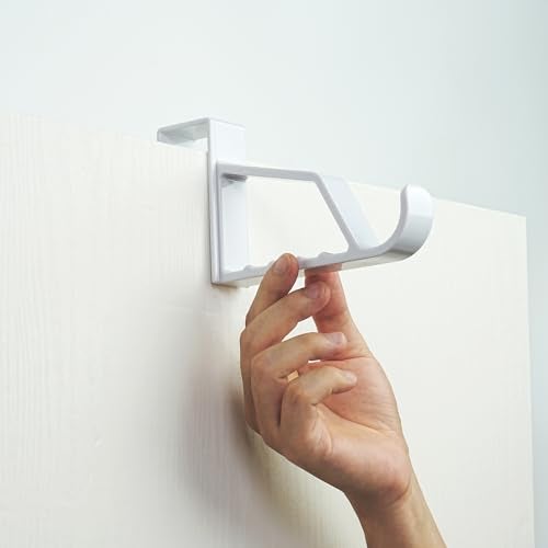 NewTalent New Talent 2pcs Over The Door Hanger Holder (White) 2 Pack Over The Door Hooks for Hangers, Door Hanger Hooks, Storage Organizers - Image 5