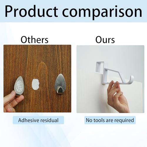 NewTalent New Talent 2pcs Over The Door Hanger Holder (White) 2 Pack Over The Door Hooks for Hangers, Door Hanger Hooks, Storage Organizers - Image 4