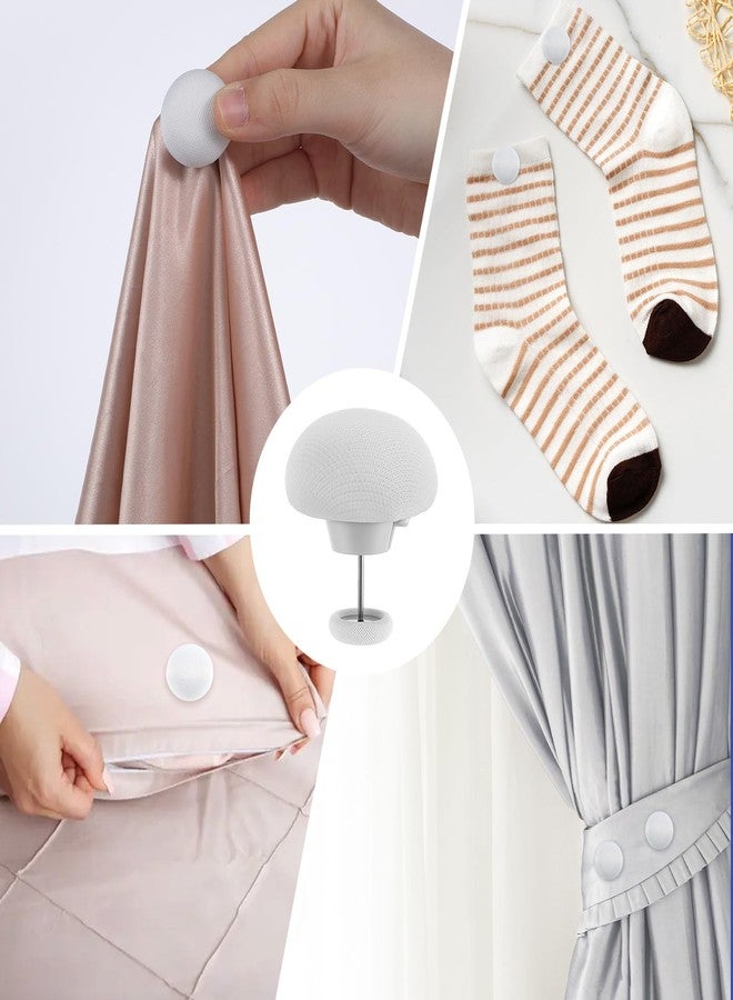 Aysatogc 12 PCS Duvet Pin Duvet Clips, Comfortable Duvet Cover Clips Easy to Use Double Sided Pin Fasteners to Prevent Shifting for Quilt, Cushions, Curtains (White) - Image 4