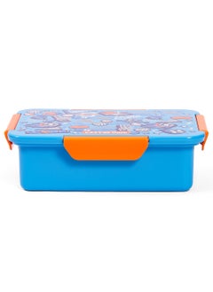 Eazy Kids صندوق غداء بينتو قابل للتحويل بمساحة 1، 2، 3، 4 حجرات، بتصميم كرة قدم - أزرق، 850 مل  - Image 5