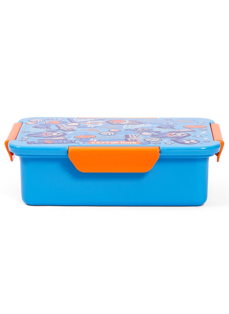 Eazy Kids 1, 2, 3, 4 Compartment Convertible Bento Lunch Box Soccer - Blue 850Ml  - Image 5
