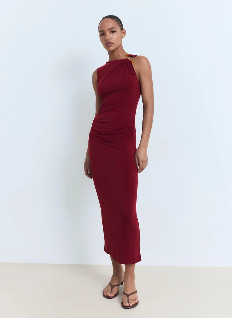 مانجو Midi-dress with jewel detail