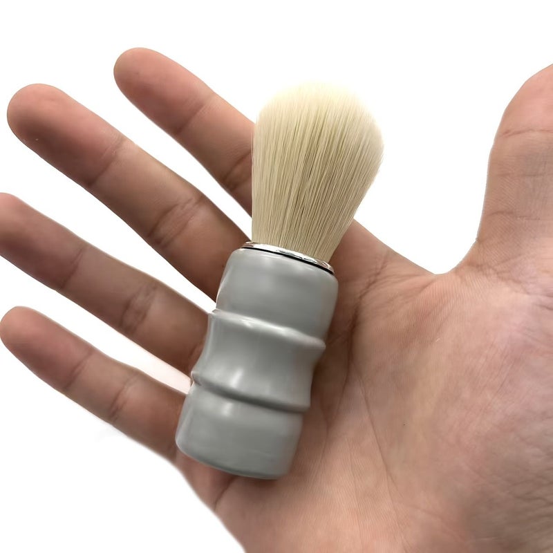 Men Shaving Brush With Soft Nylon Bristles Professional Barber Foam Bowl Lathering Wand Stirring Rod Beard Cleaning And Care Tool - Image 1