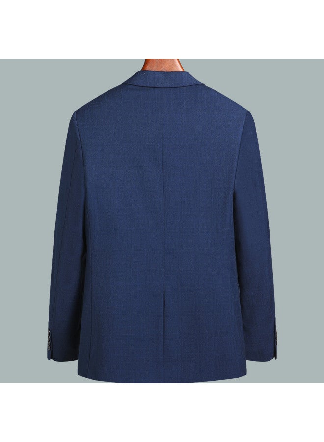 ROMON Fashion Checkered Men's Business Casual Suit Jacket, Slim Fit Blazer, Versatile Casual Top - Image 3