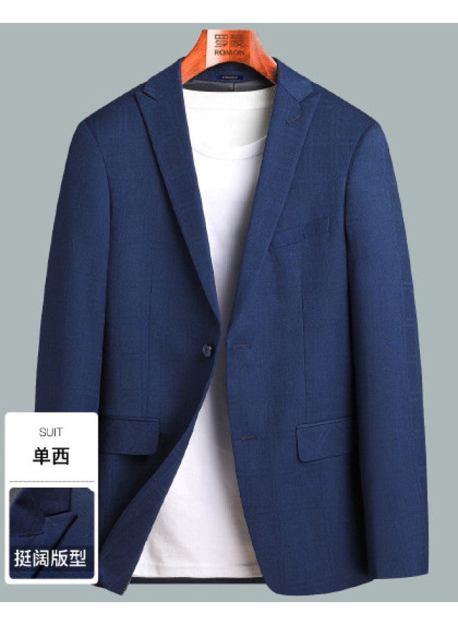 ROMON Fashion Checkered Men's Business Casual Suit Jacket, Slim Fit Blazer, Versatile Casual Top - Image 1
