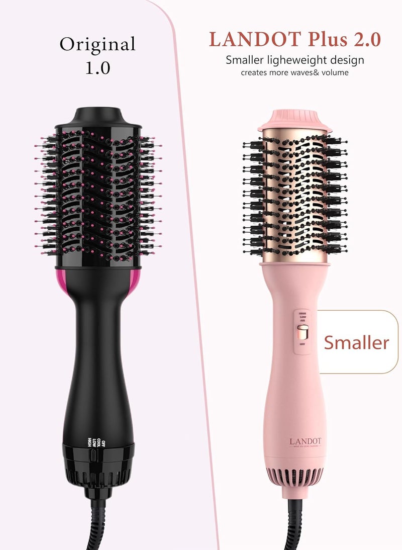 LANDOT Hot Air Brush Round Brush Hair Dryer Styling Brush Hair Dryer Hot Air Brush One-Step Hair Dryer and Volumiser Plus 2.0 Ion Straightening Brush Volume Brush Hot Air Comb and Styler - Image 5