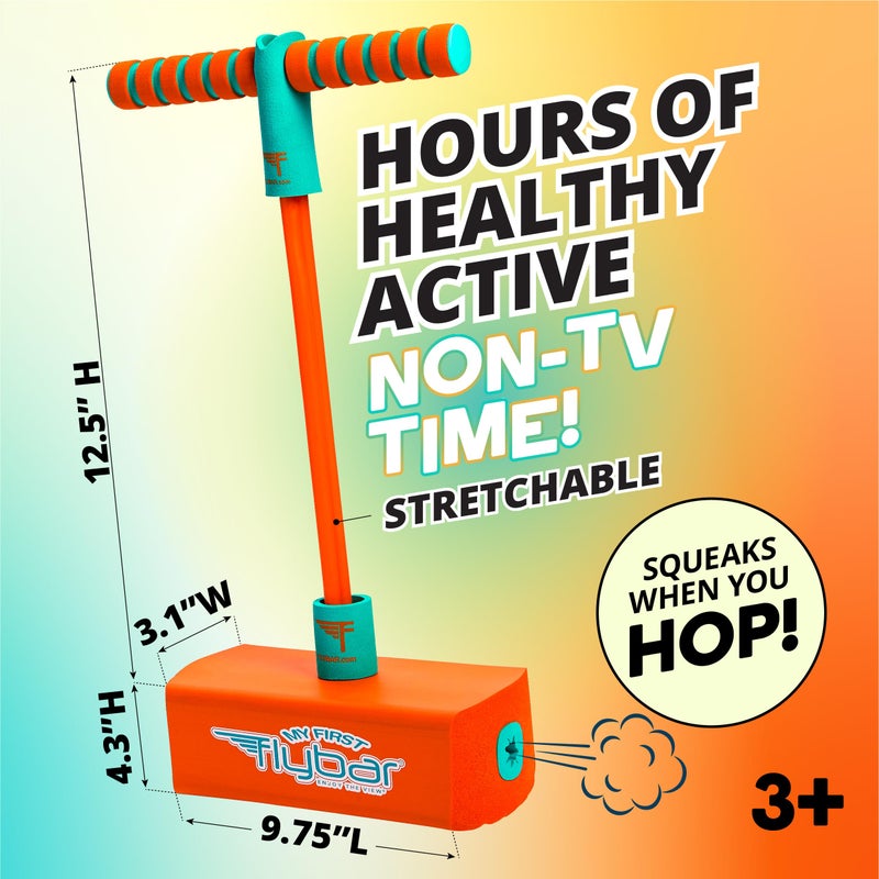 Flybar My First Foam Pogo Jumper for Kids Fun and Safe Pogo Stick for Toddlers, Durable Foam and Bungee Jumper for Ages 3 and up, Supports up to 250lbs (Orange) - Image 4