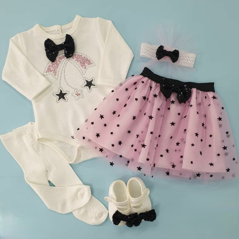 Furya Kids Tutu Dress Gift Special Day Newborn Mawlid Bowknot Stoned Baby Girl Birthday Gift