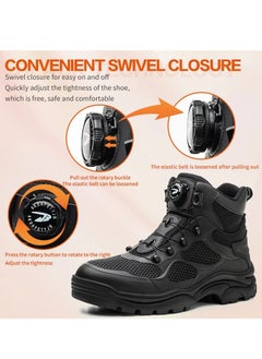 Verci Men's Leather Shoes Uniquely Designed Simple Shoes With Knobs Products Workers Wide Foot Safety Shoes Hat Mid-cut Work Boots (43 EUR)  - Image 4