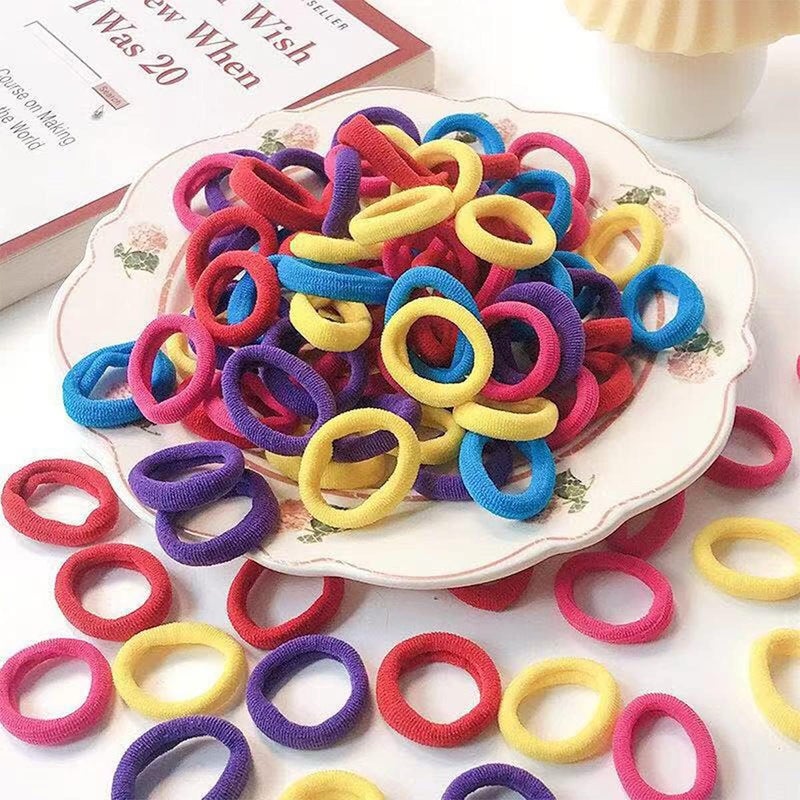Manshui 200 Pieces Small Seamless Hair ties, Elastic Hair band, Ponytail Holders for Children and Little Girls’ Hair Accessory (Mixed Blue) - Image 2